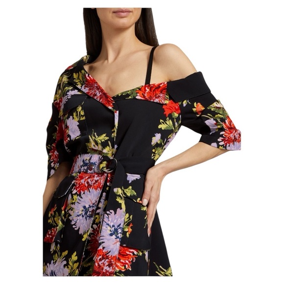 Cinq à Sept Katie Floral Wrap Off the Shoulder Chrysanthemum Jacket Blazer NEW - Picture 7 of 16